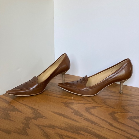 TODS Leather Penny Loafer Style Pump with Kitten Heel Women's Size 41 / US 11 - Picture 12 of 12